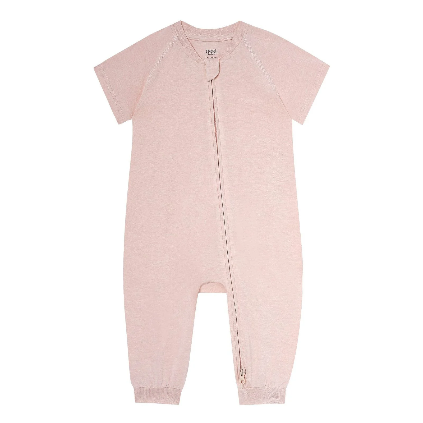 Nest Designs Baby Short Sleeve Slant Opening Romper (Bamboo Jersey) – Rose Smoke
