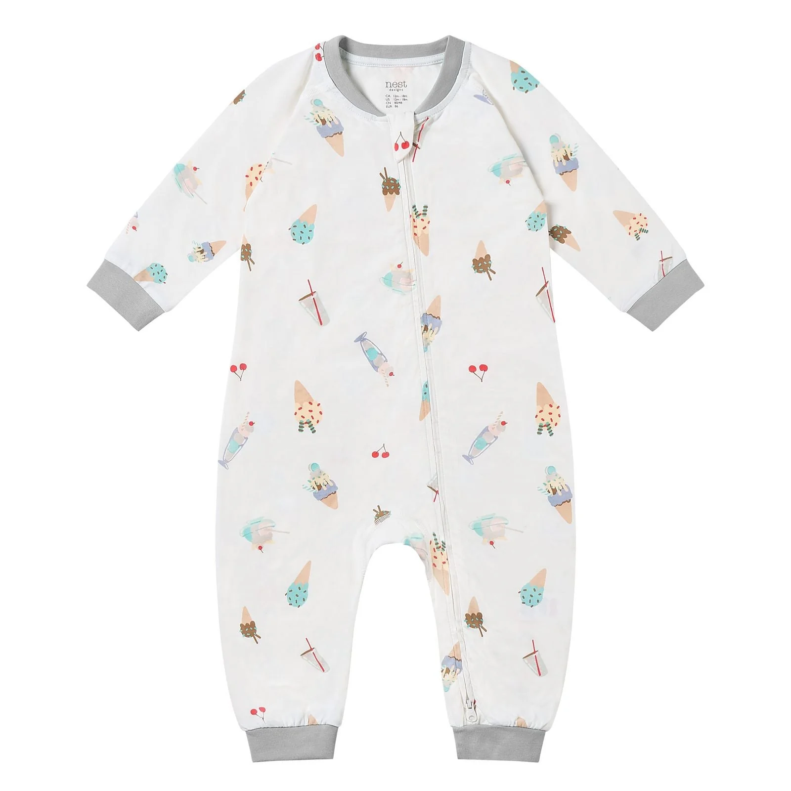 Nest Designs Baby One-Piece Zip Footless Sleeper (Bamboo Jersey) – Ice Cream Summer