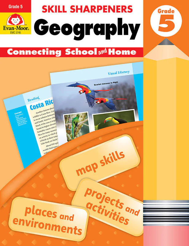 Evan-Moor Skill Sharpeners Geography, Grade 5 – Activity Book