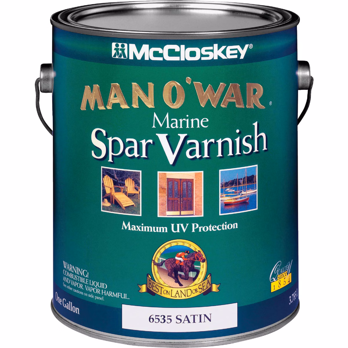 McCloskey Man O'War Satin Low VOC Marine Spar Interior & Exterior Varnish, Gallon