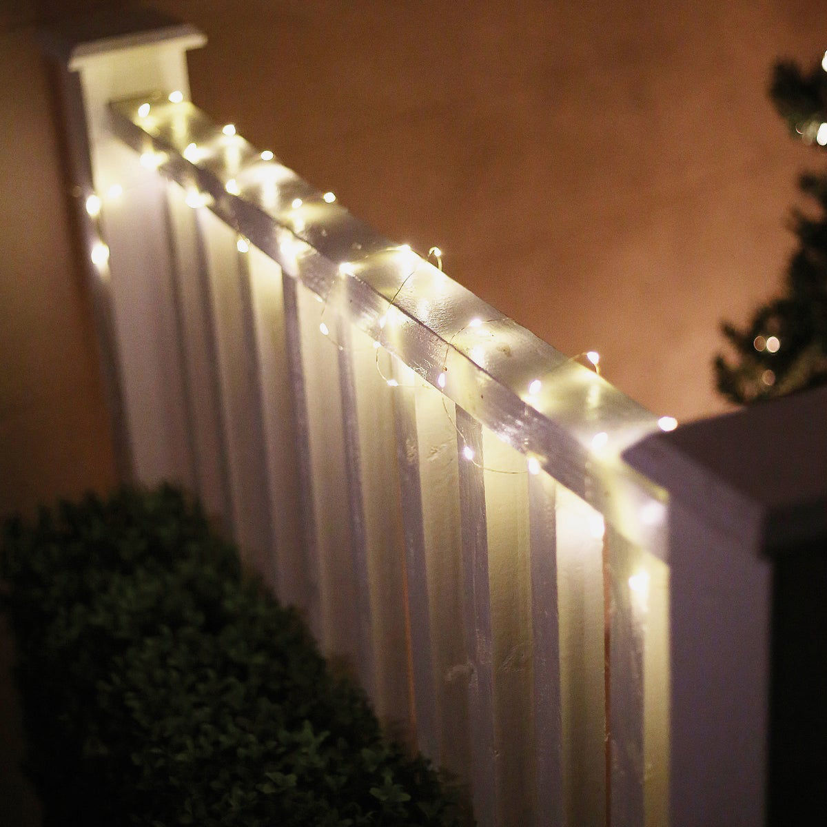 Alpine 10-1/2 Ft. 60-Light Cool White LED Battery Operated Copper String Light Set-