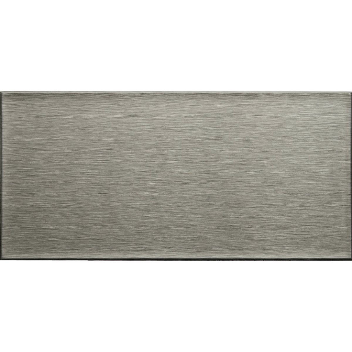 Aspect 3 In. x 6 In. Aluminum Backsplash Peel & Stick, Long Grain Stainless (8-Pack)