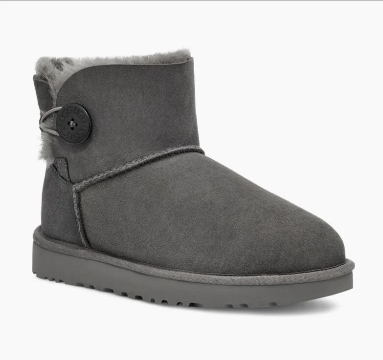 UGG Women’s Mini Bailey Button II Boots in Grey