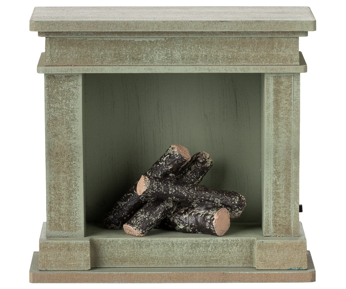 Maileg Fireplace, Miniature – Dusty Green