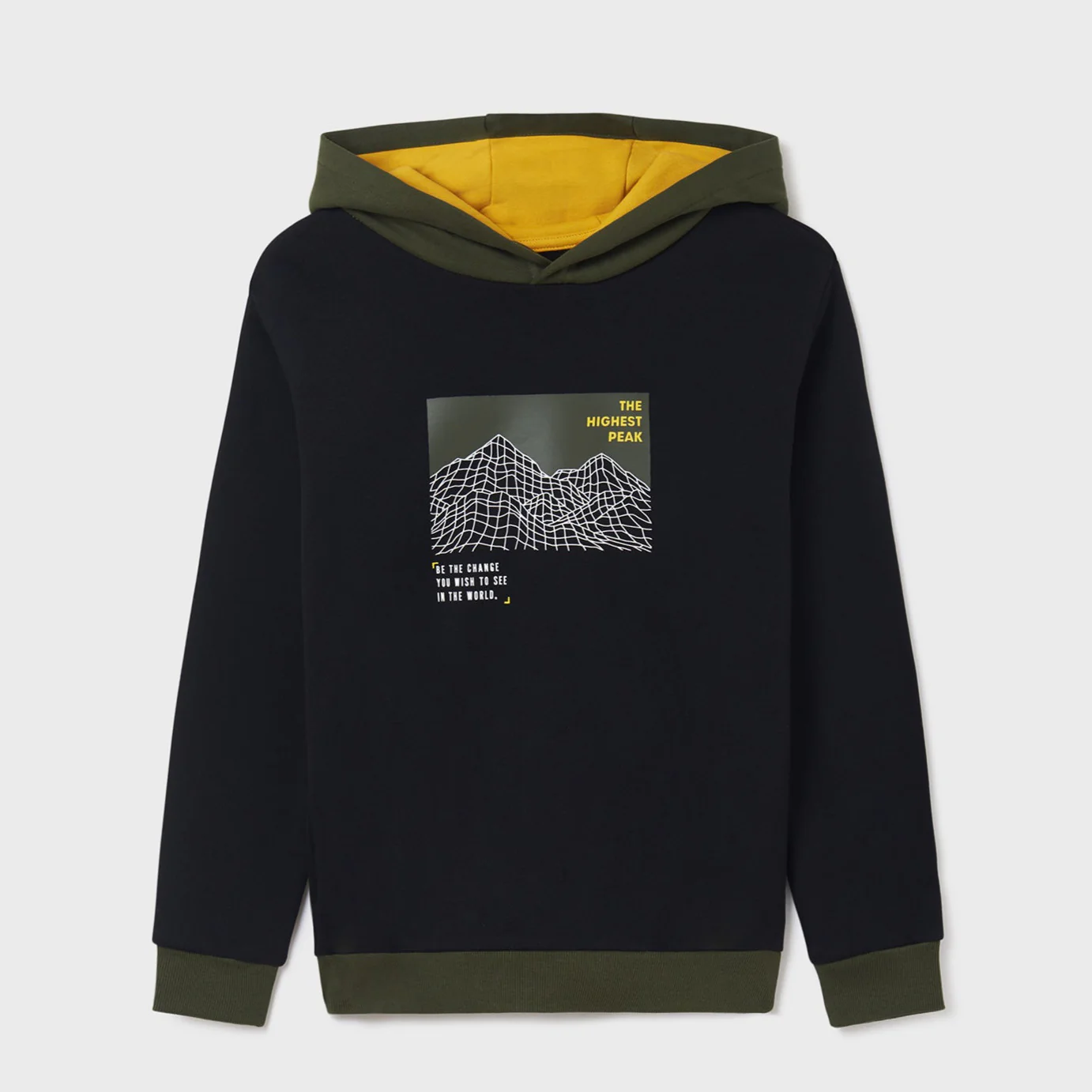 Mayoral 7448-082 Kids Boy Contrast Pullover Sweatshirt – Black