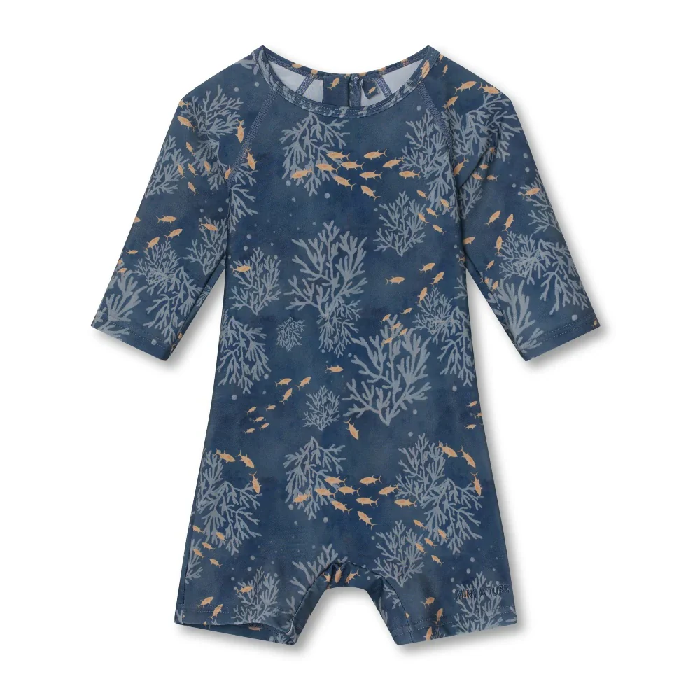 MINI A TURE Baby MATGOLDIE 3/4 Printed Swimsuit – Deep Waters