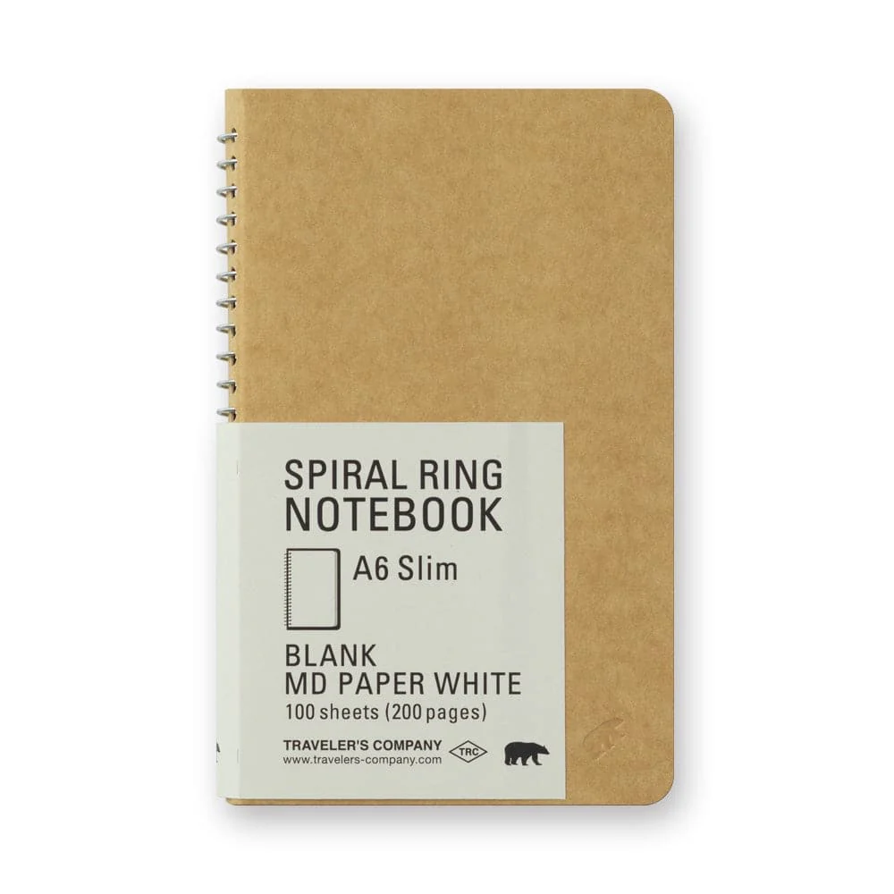 Traveler’s Company Spiral Ring Notebook A6 Slim – MD White