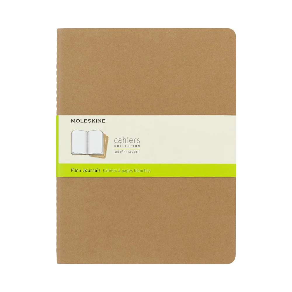 Moleskine Plain Kraft Cahier 19cm x 25cm [pack of 3]