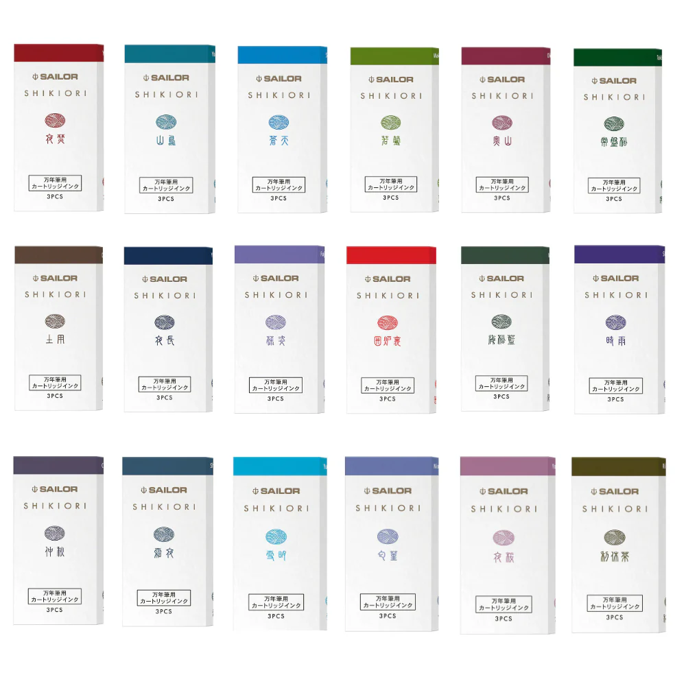 Sailor Shikiori Fountain Pen Ink Cartridges (Pack of 3)