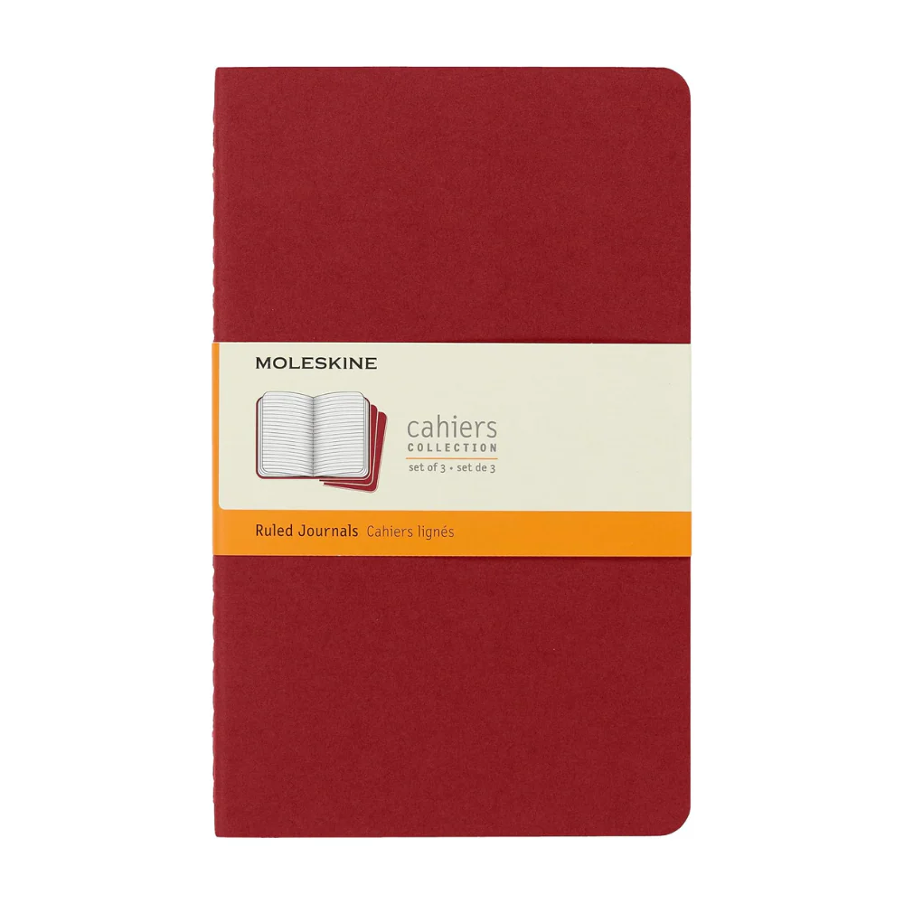 Moleskine Ruled Red Cahier 13cm x 21cm [pack of 3]