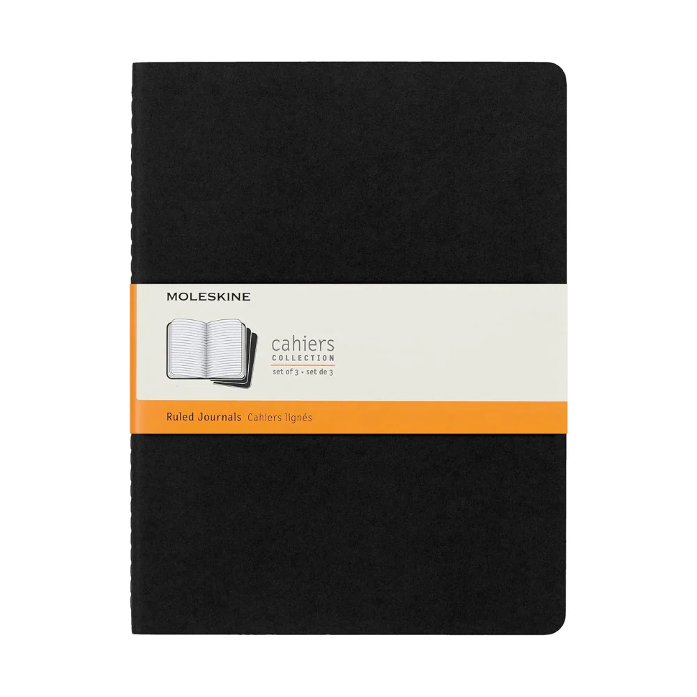 Moleskine Ruled Black Cahier 19cm x 25cm [pack of 3]