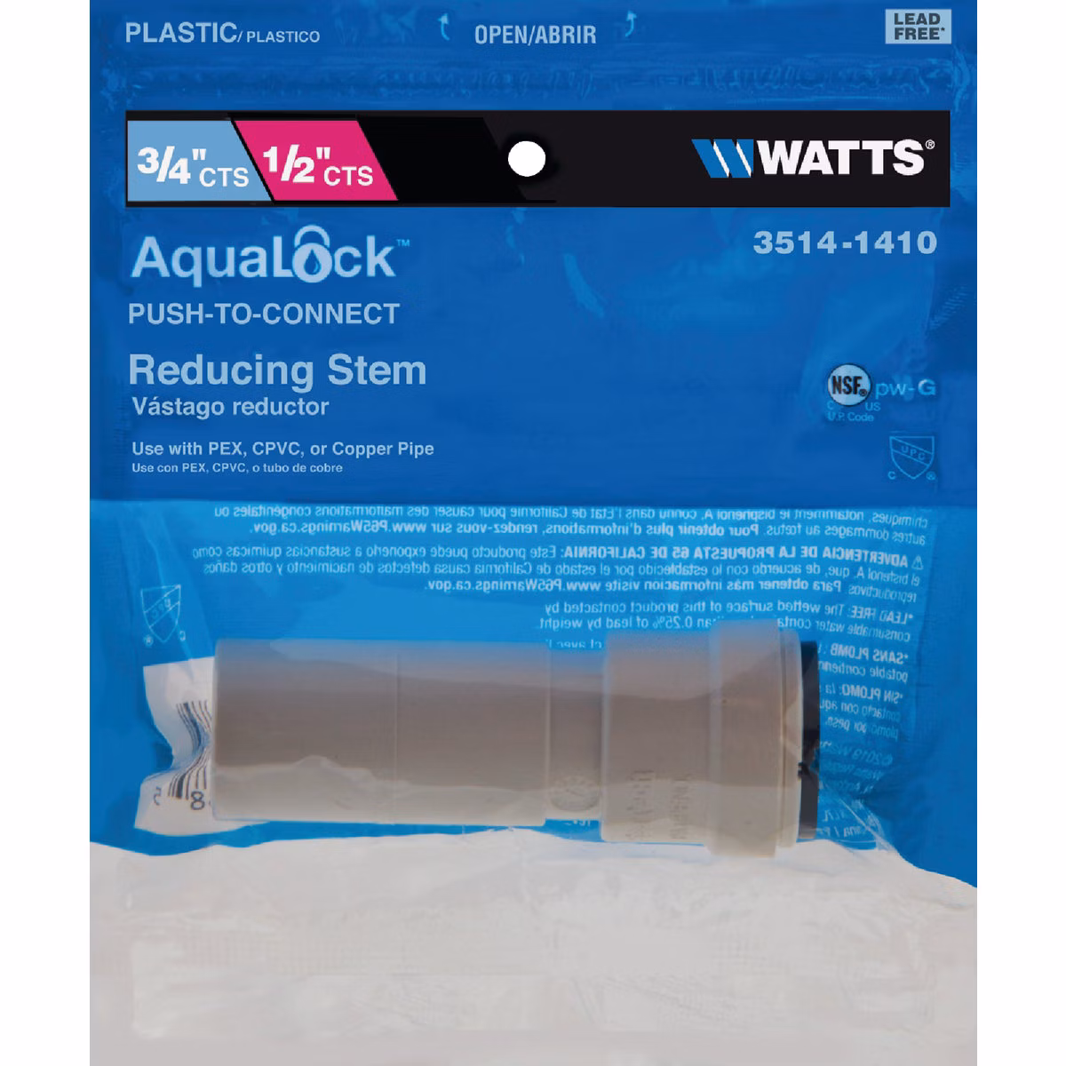 Watts 3/4 In. x 1/2 In. Quick Connect Stackable Plastic Coupling