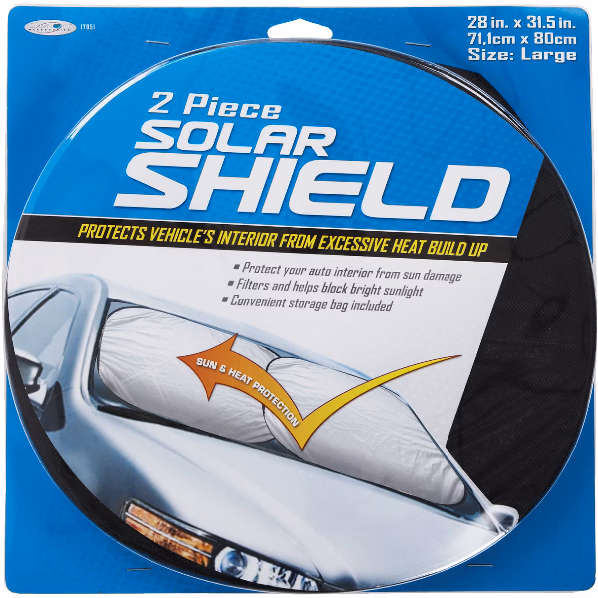 Custom Accessories Basix Magic Shade 28-1/2 In. x 31-1/2 In. Silver Jumbo Sunshade (2-Pack)