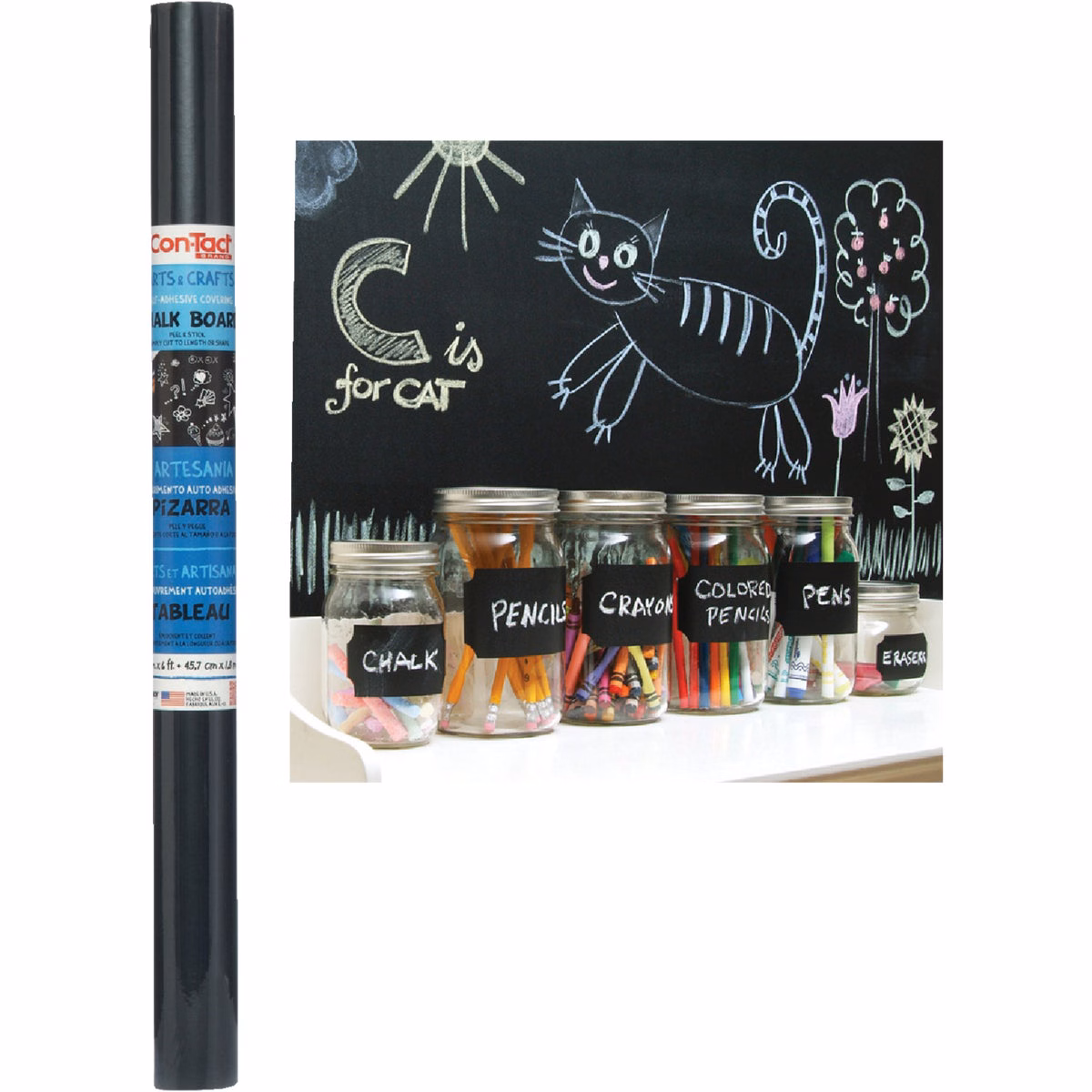 Con-Tact 18 In. x 6 Ft. Chalkboard Self-Adhesive Shelf Liner