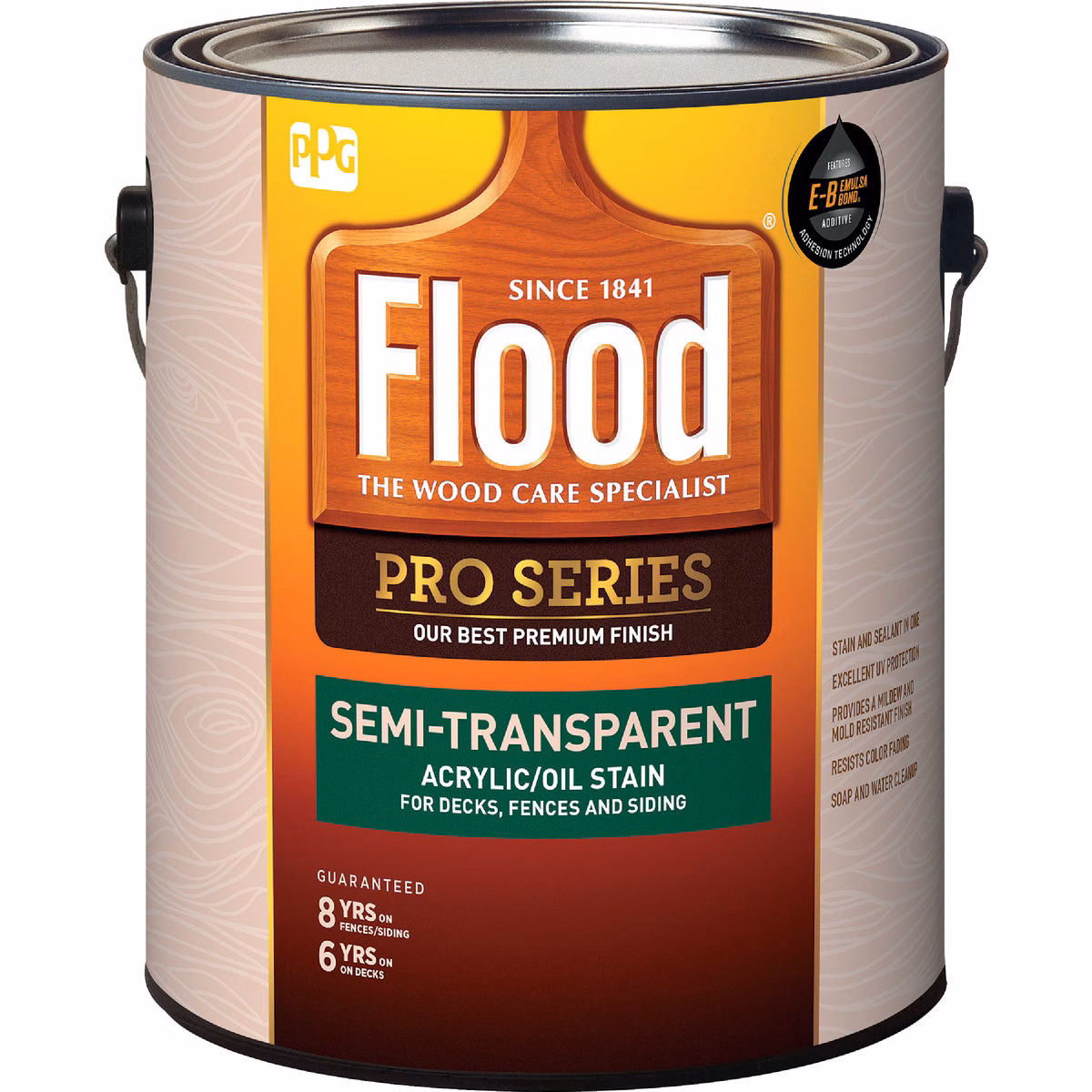 Flood Pro Series Acrylic/Oil Semi-Transparent Deck Fence And Siding Exterior Stain, Neutral Base, 1 Gal.