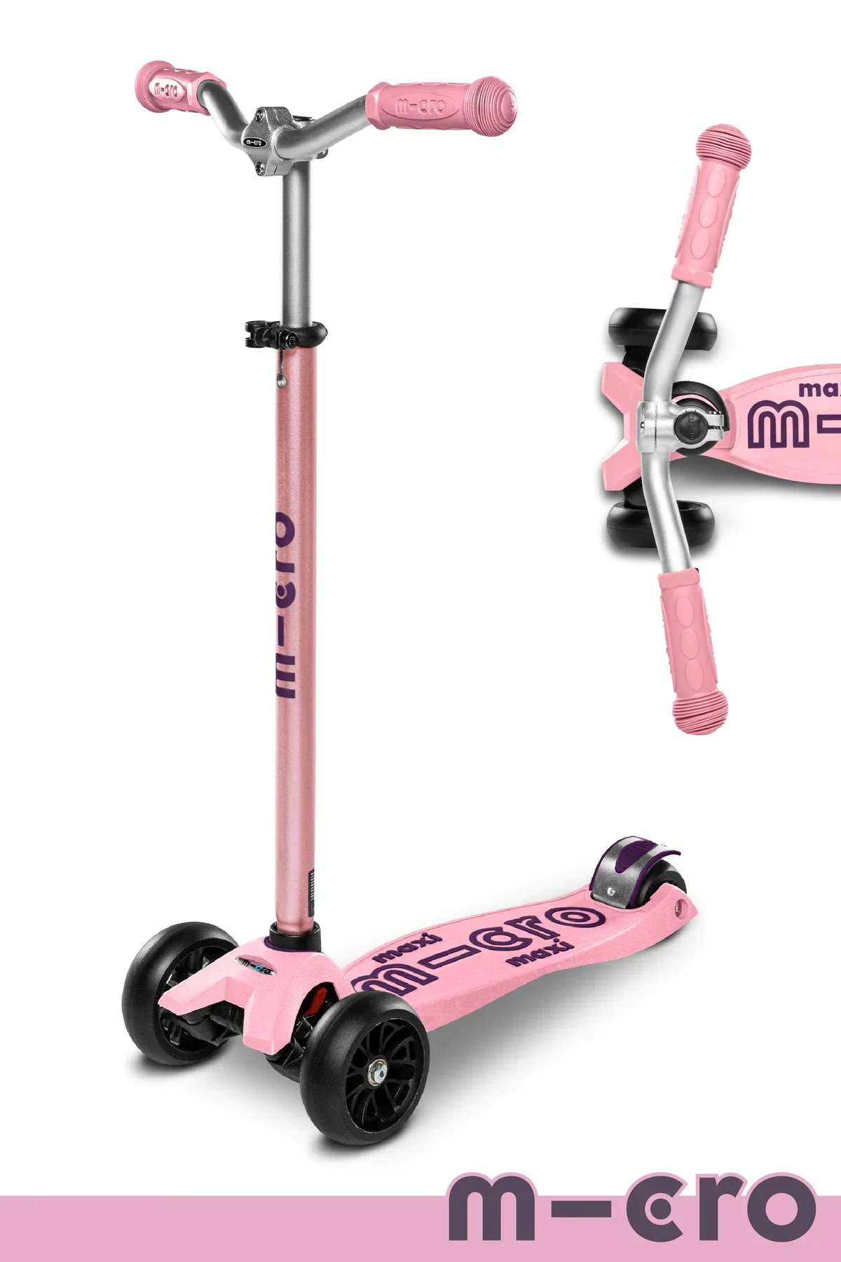 Micro Kids Maxi Deluxe Pro LED Scooter – Rose [Age 5-12]