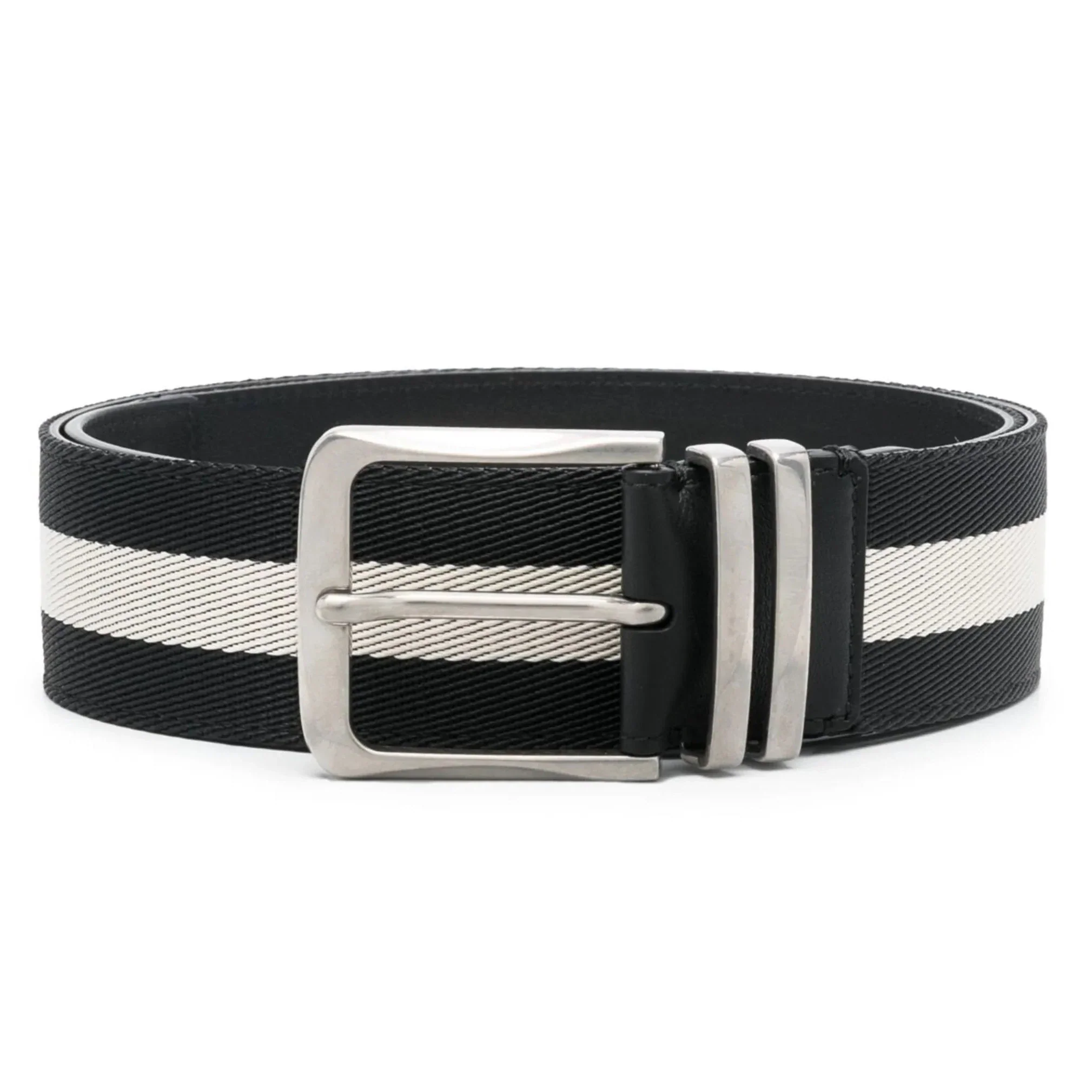 BALLY Men’s TONNI Striped Panelled Leather Belt 110cm