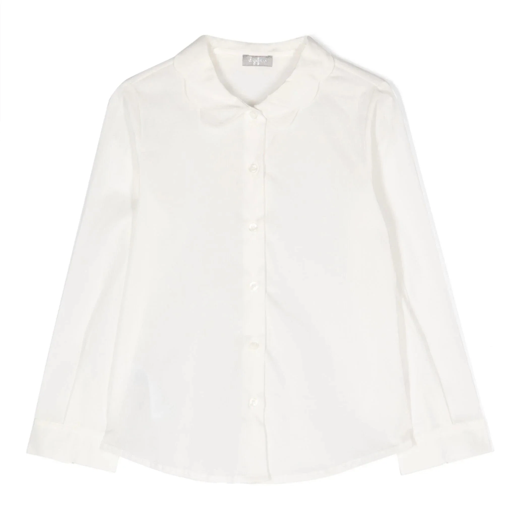 Il Gufo Kids Girl’s Scalloped Collar Poplin Shirt – 5Y/6Y