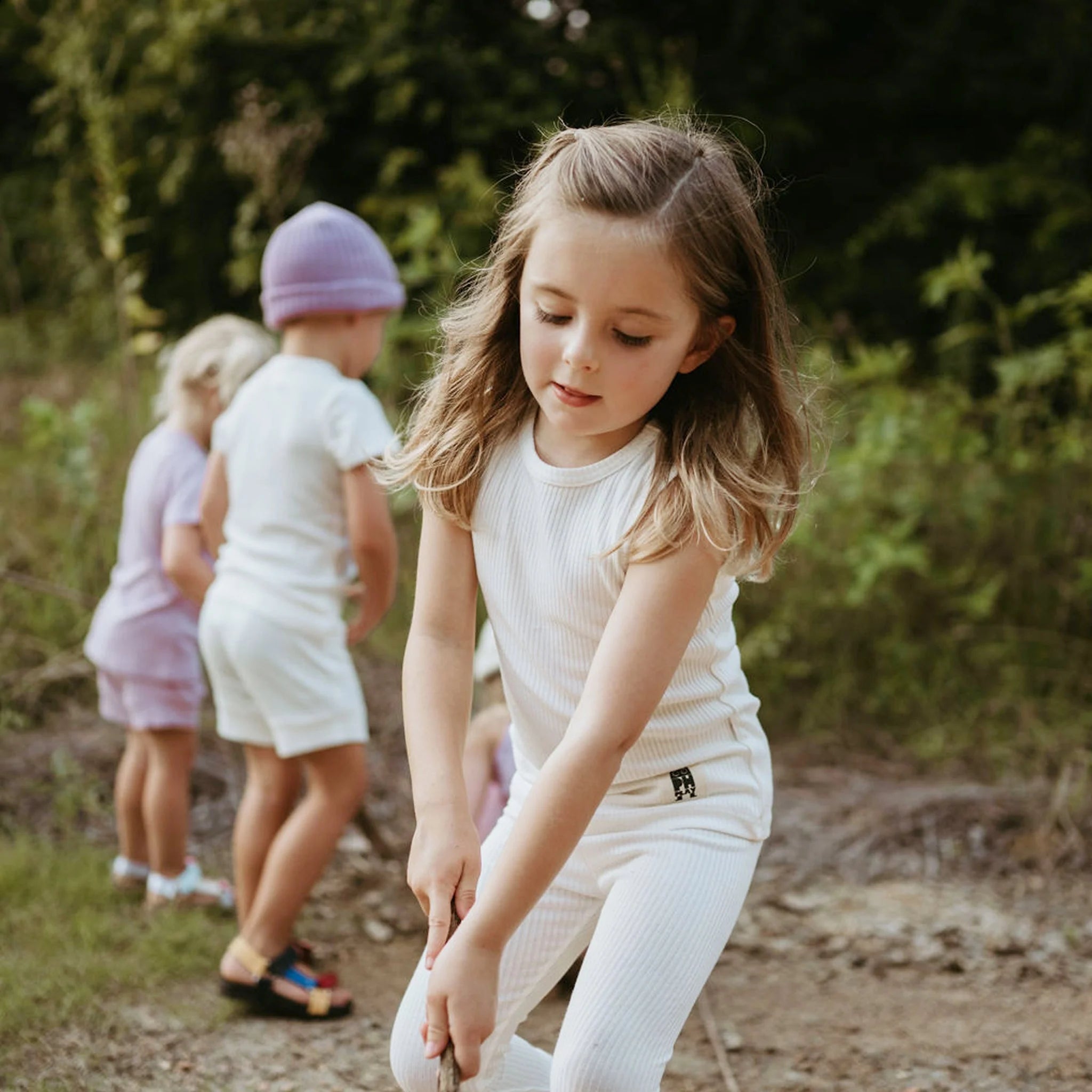 Petite Hailey Girl’s Ami Leggings – White