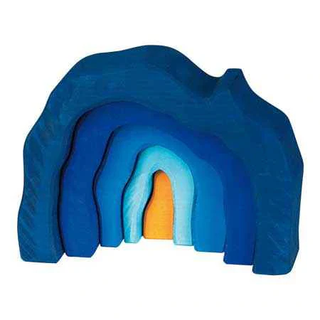 NIC Toys Glueckskaefer Grotto Wooden Block Set – Blue