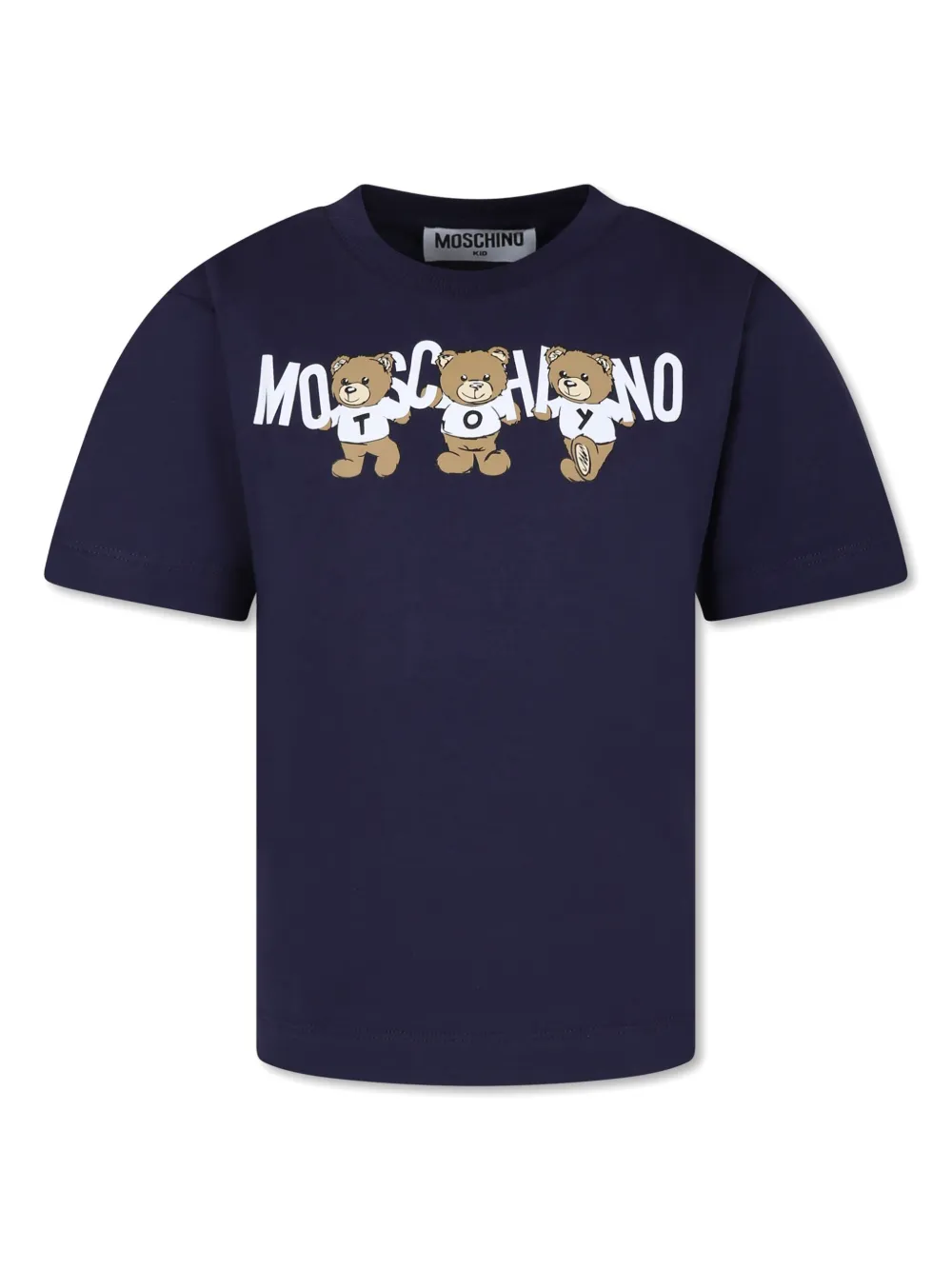 Moschino Kids Navy Teddy Bear Logo T-Shirt