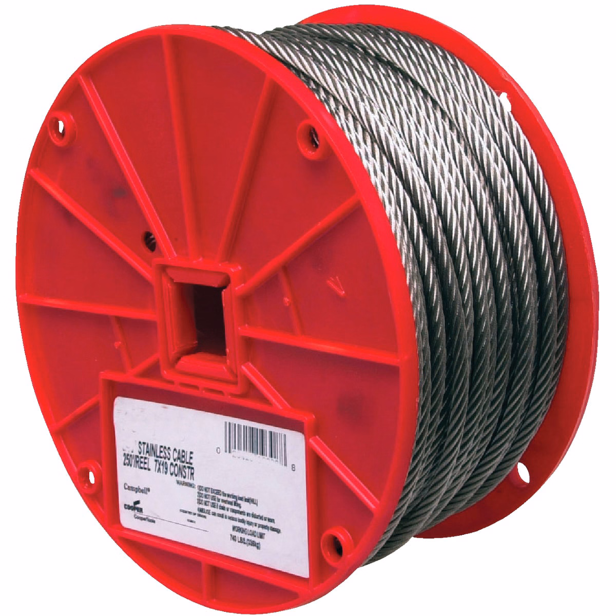 Campbell 1/8 In. x 250 Ft. Stainless Steel Wire Cable