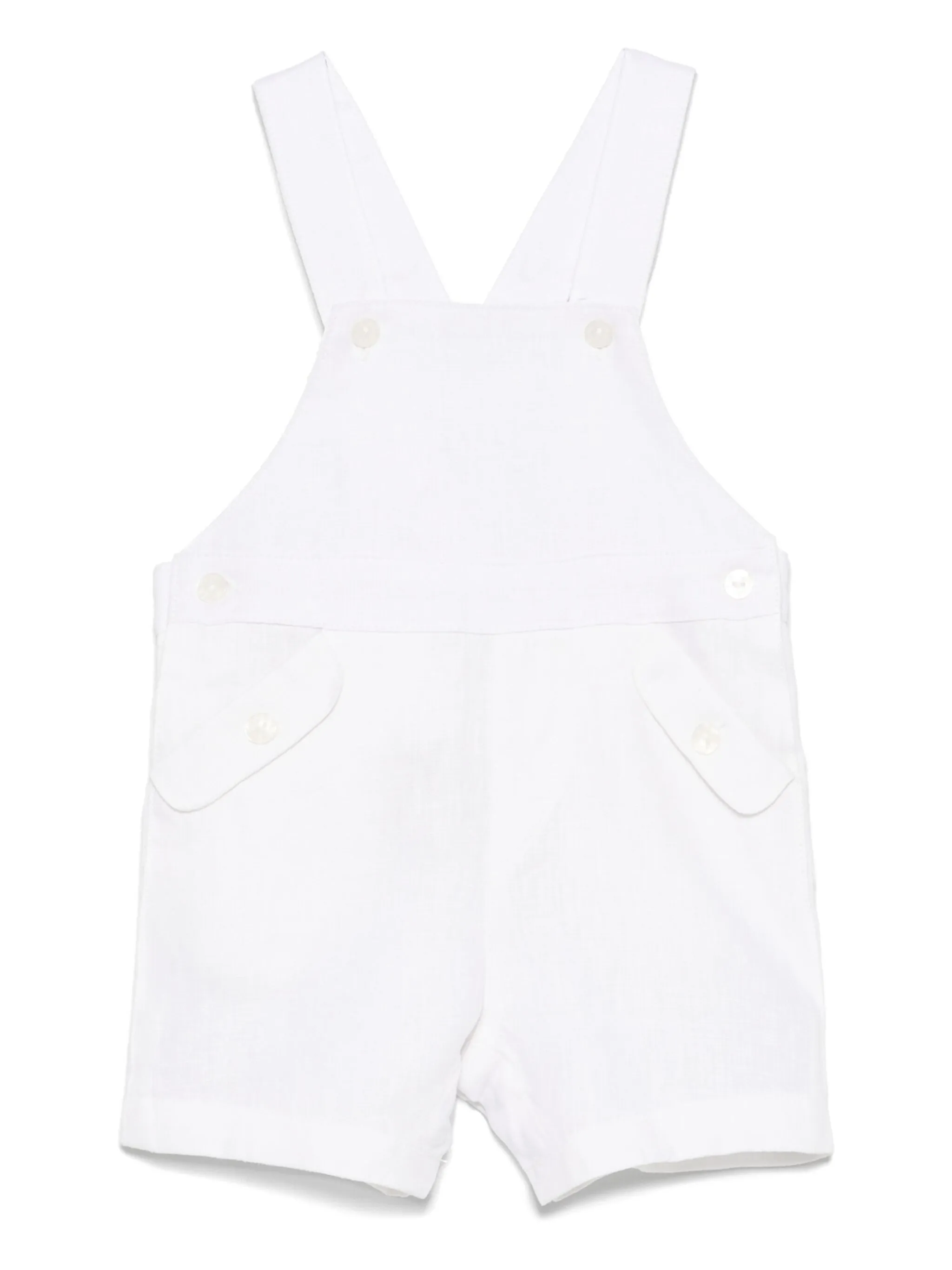 Tartine et Chocolat Baby Linen Dungarees – White