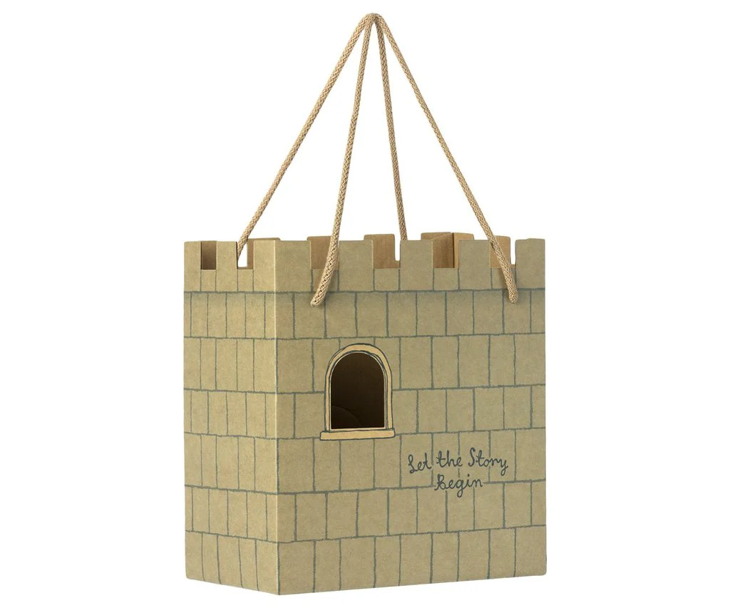 Maileg Paper bag, Castle: Let the story begin – Mint