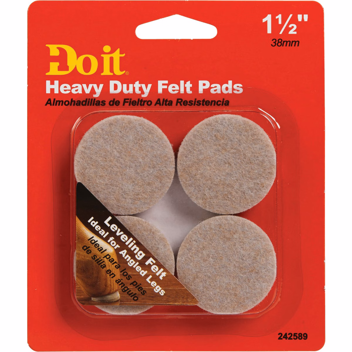 Do it Leveling 1-1/2 In. Dia x 9mm H Round Self Adhesive Furniture Glide (4-Pack)
