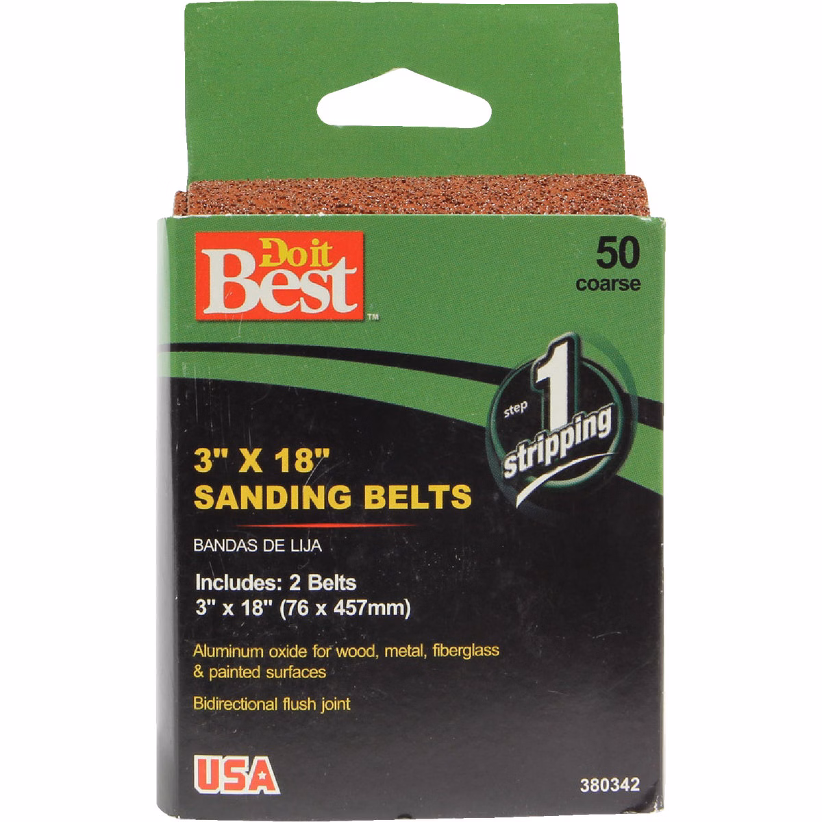 Do it Best 3 In. x 18 In. 50 Grit Heavy-Duty Sanding Belt (2-Pack)