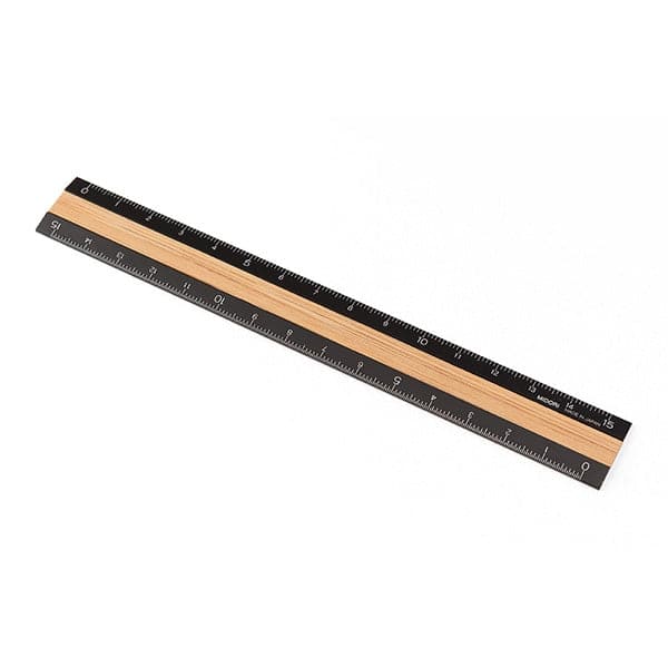 Midori – Aluminium Wooden Ruler 15cm – Black