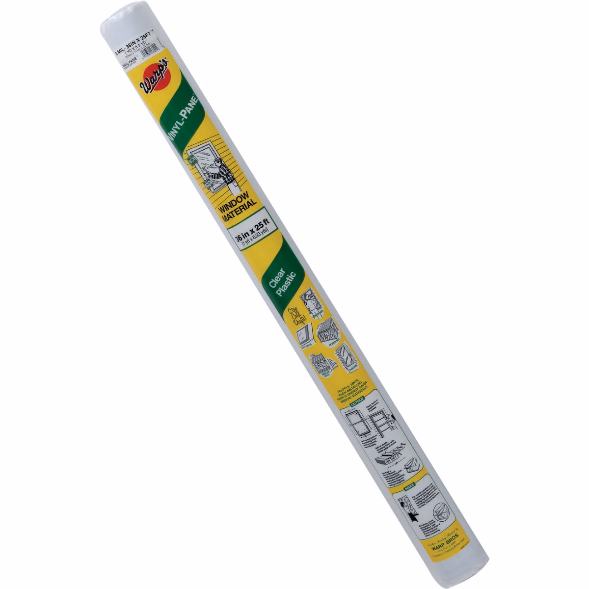 Warp's Vinyl-Pane 36 In. x 25 Ft. x 8 Mil. Clear Vinyl Sheeting