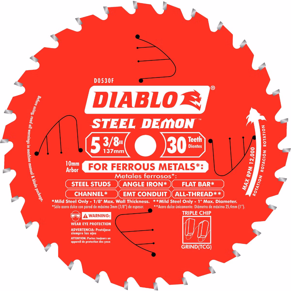 Diablo Steel Demon 5-3/8 In. 30-Tooth Metal Circular Saw Blade