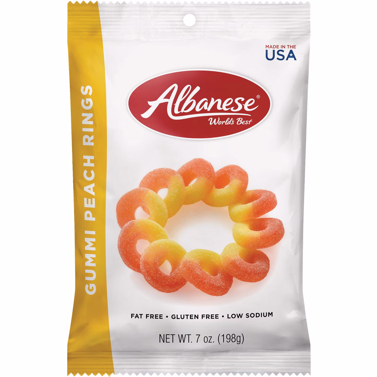 Albanese 7 Oz. Gummi Peach Rings