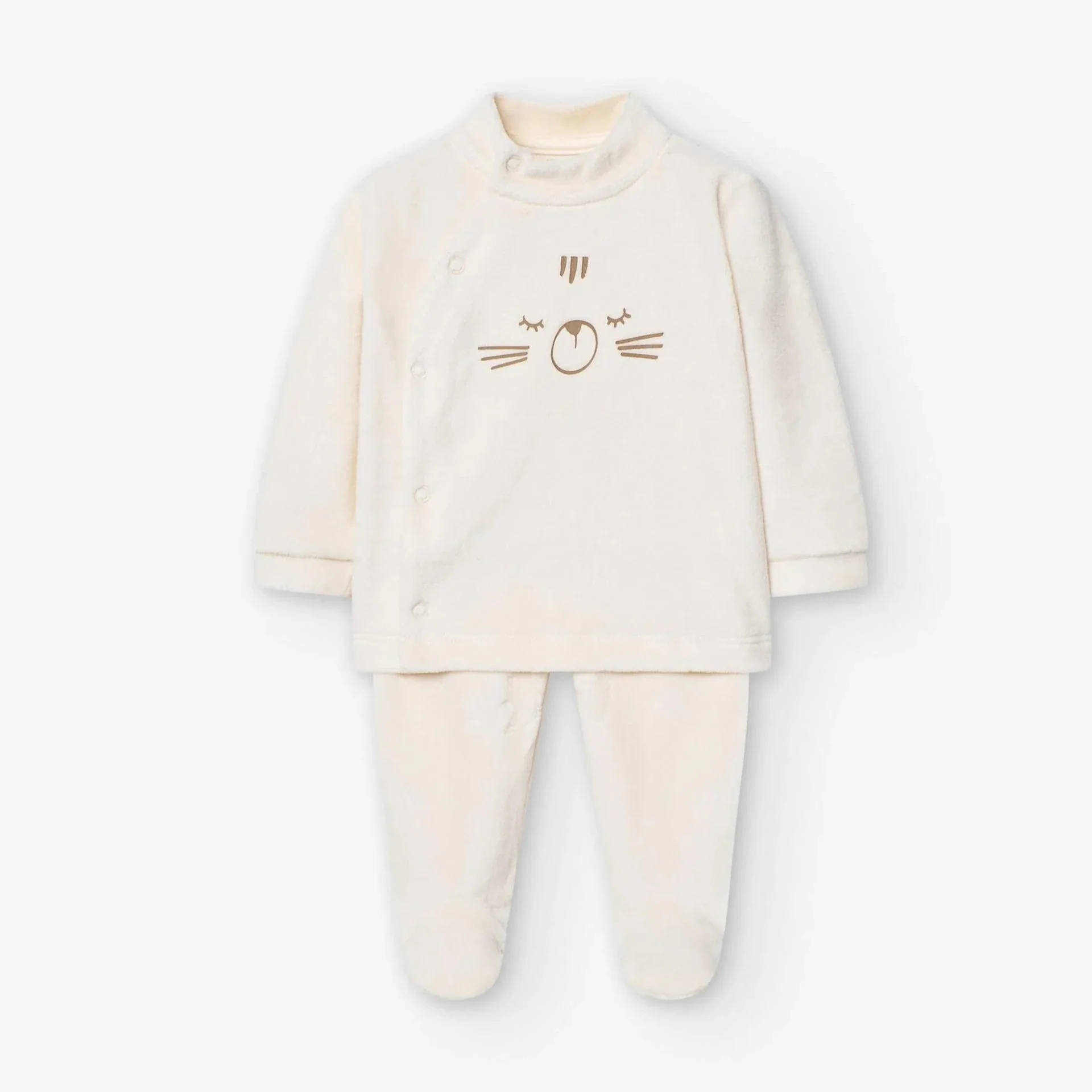 Losan Baby Beige Velvet Suit – Newborn