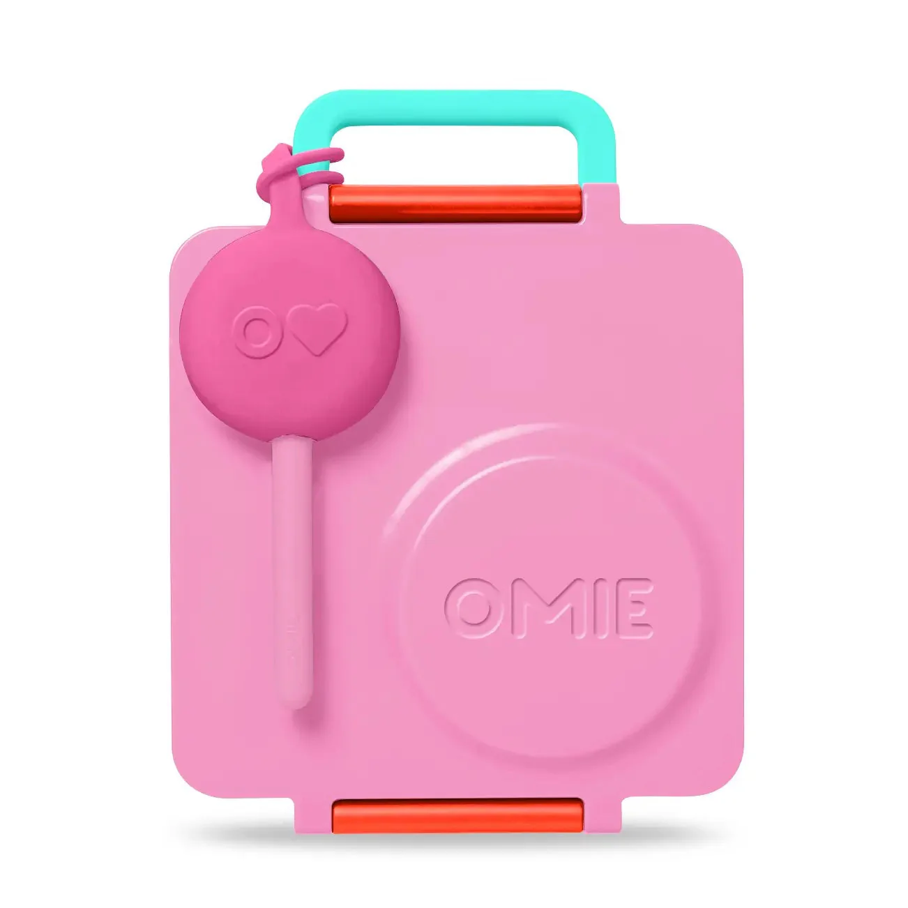 OmieBox Lunch Box with Fork, Spoon + Pod Set – Pink Berry 3-7Y