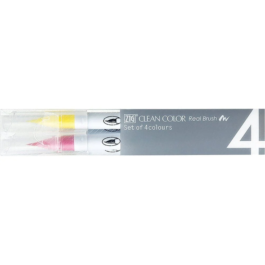 Kuretake ZIG Clean Color Real Brush – 4 Pack – Pop Colours