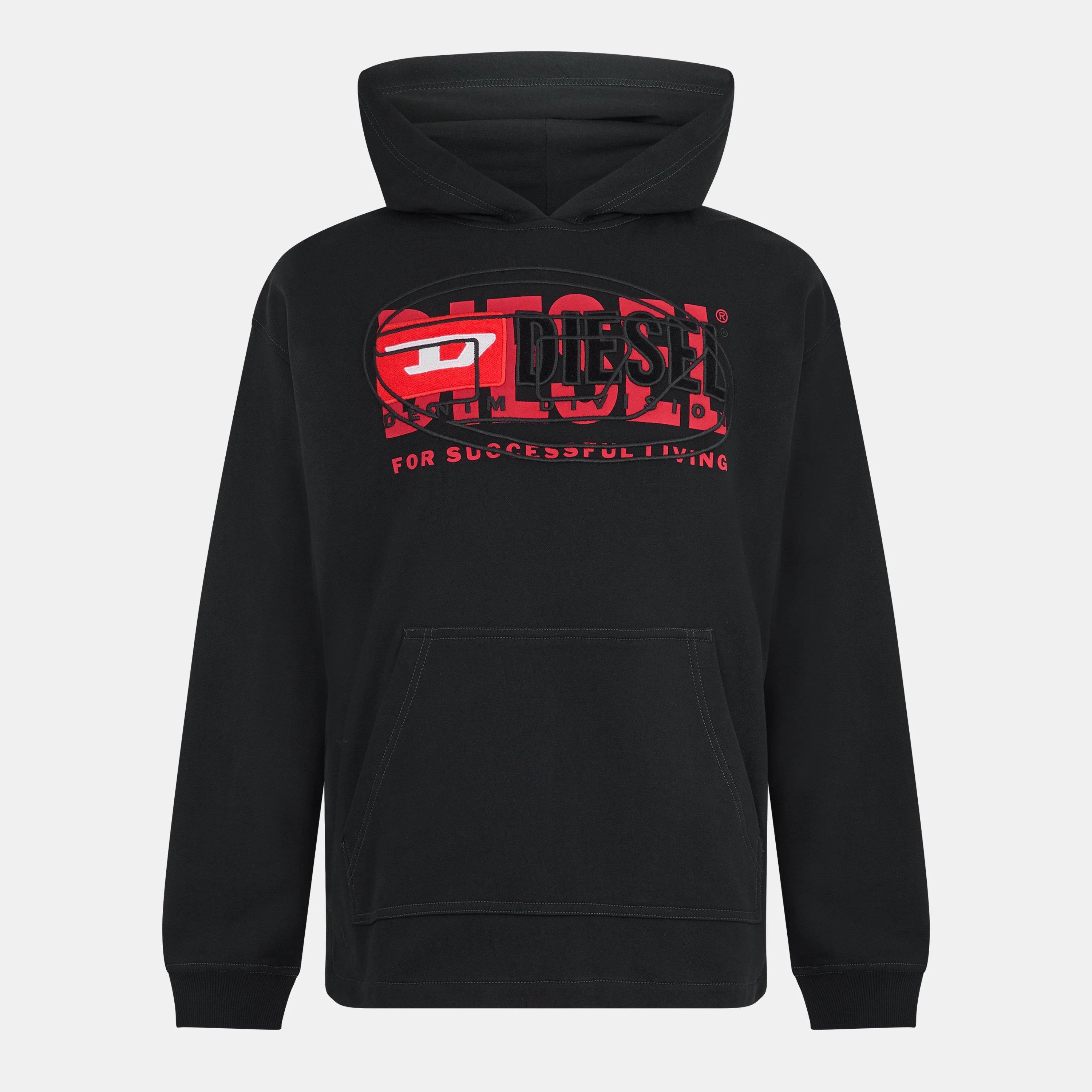 Diesel Kids Black Logo Hooded Sweatshirt – 8Y