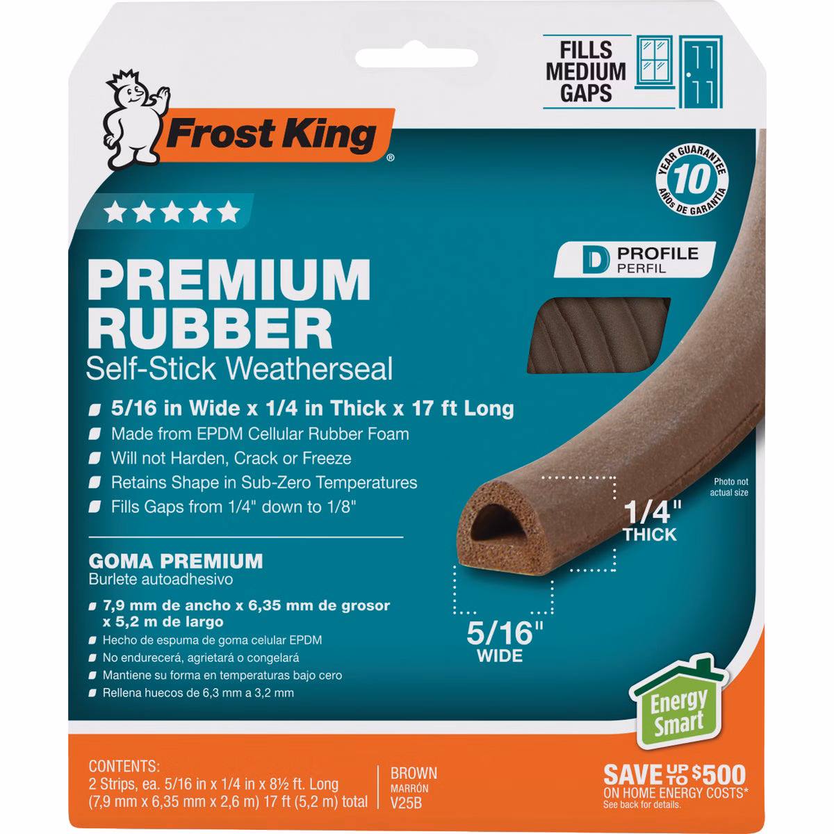 Do it Best 17 Ft. 5/16 In. Brown Rubber Weatherstrip