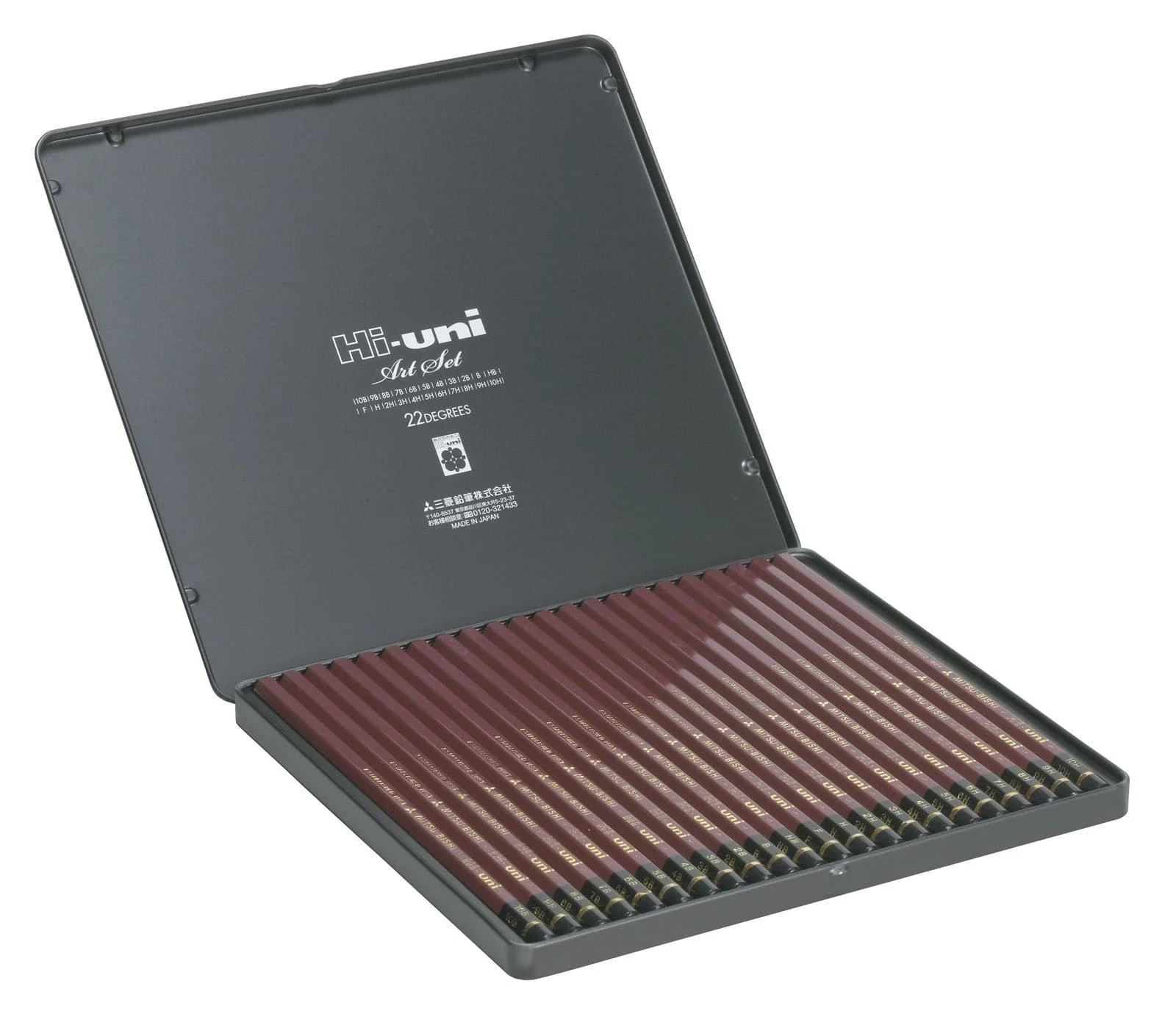 Mitsubishi Hi-Uni Pencil Art Set 22 Degrees (22 Pencils)