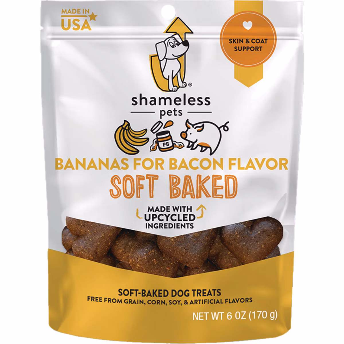 Shameless Pets Bananas For Bacon Soft Baked Dog Treat, 6 Oz.