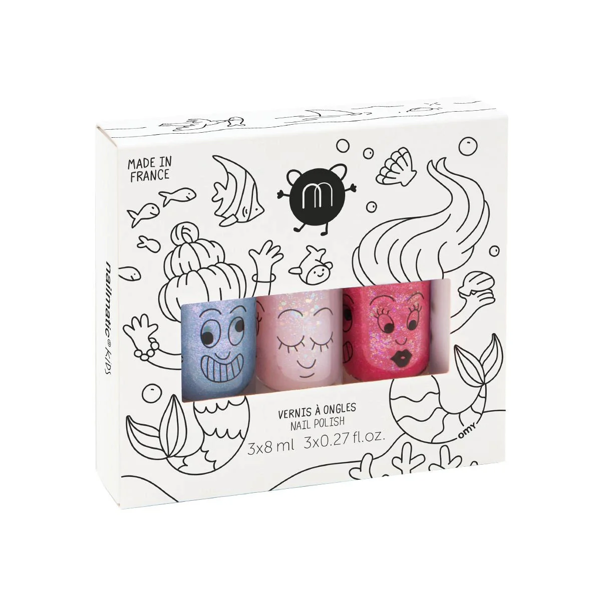 Nailmatic Kids Water-Based Mermaid Nail Polish Set of 3