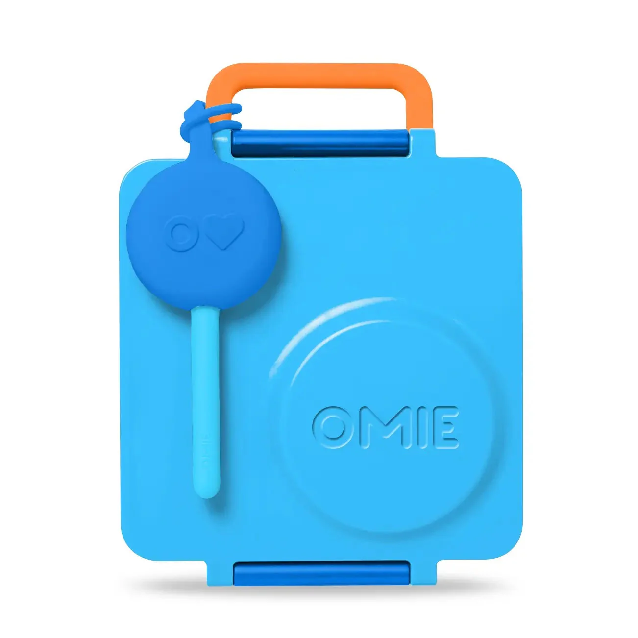 OmieBox Lunch Box with Fork, Spoon + Pod Set – Blue Sky 3-7Y