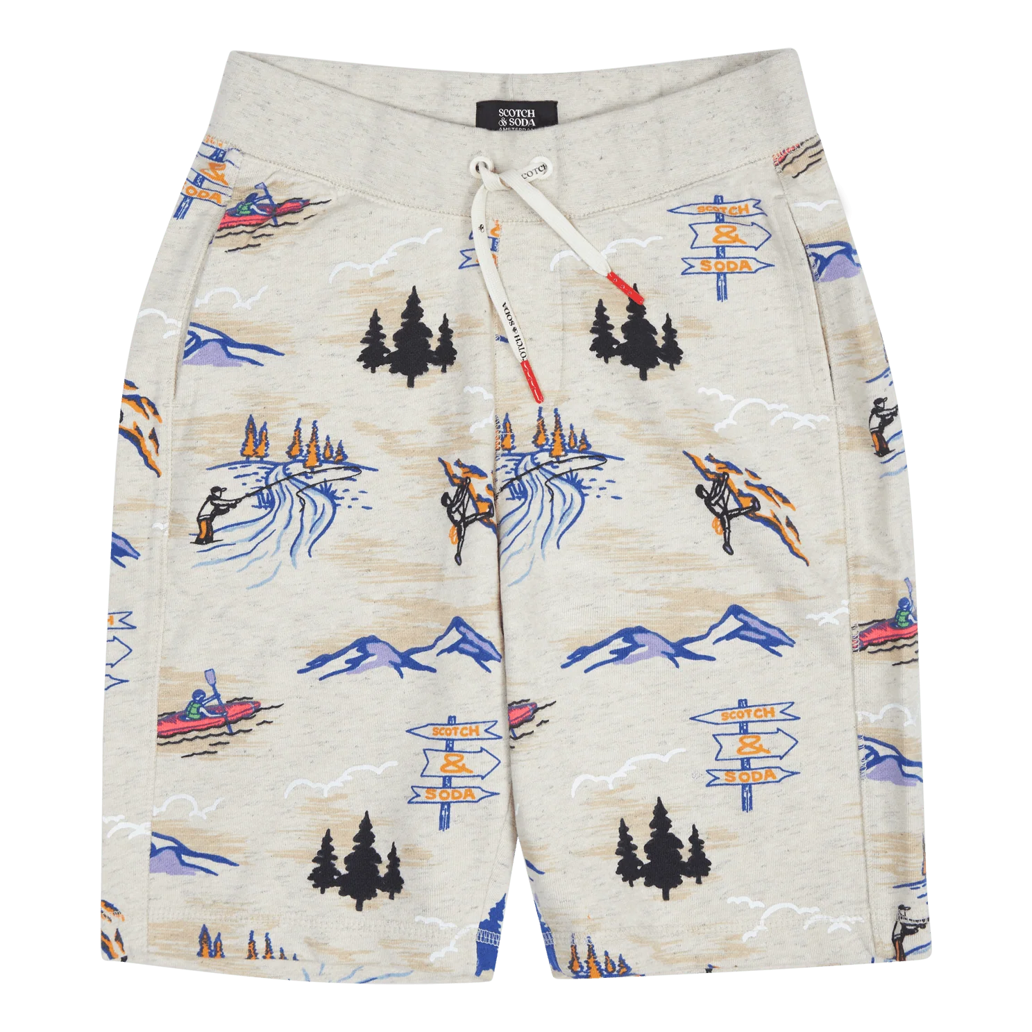 SCOTCH & SODA Kids Mountain Activities Printed Sweatshorts