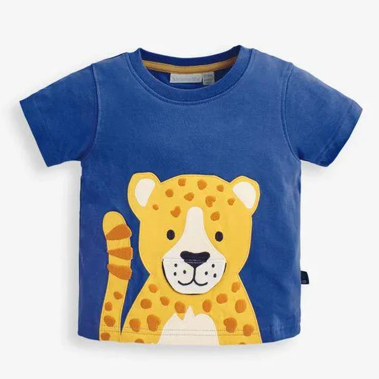 Jojo Maman Bebe Kids Boy’s Cheetah T-Shirt – Indigo