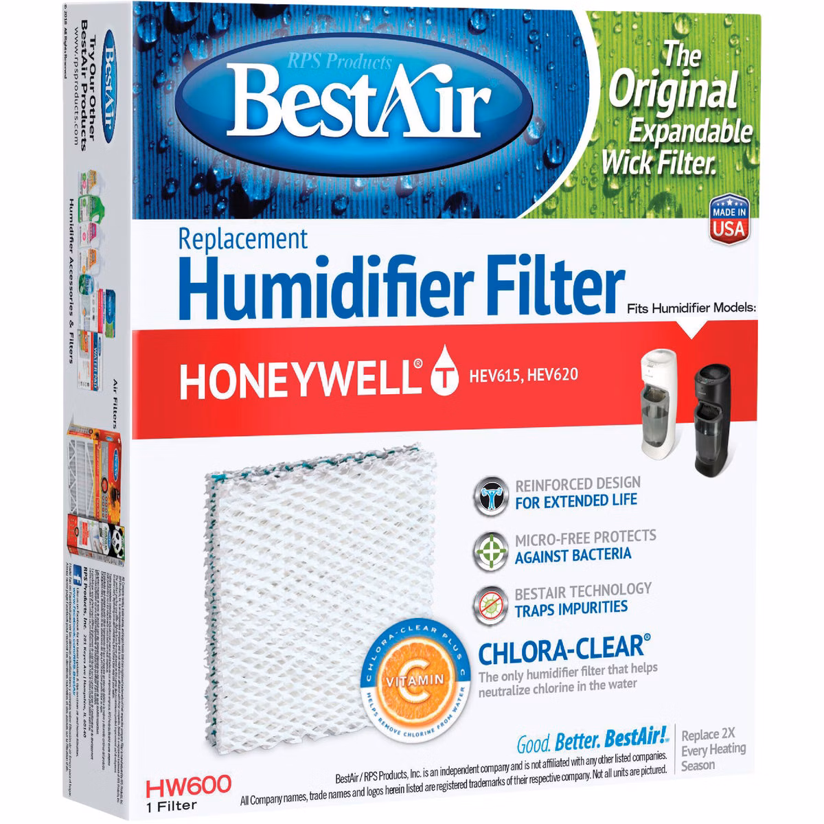 BestAir Extended Life PDQ-3 Humidifier Wick Filter