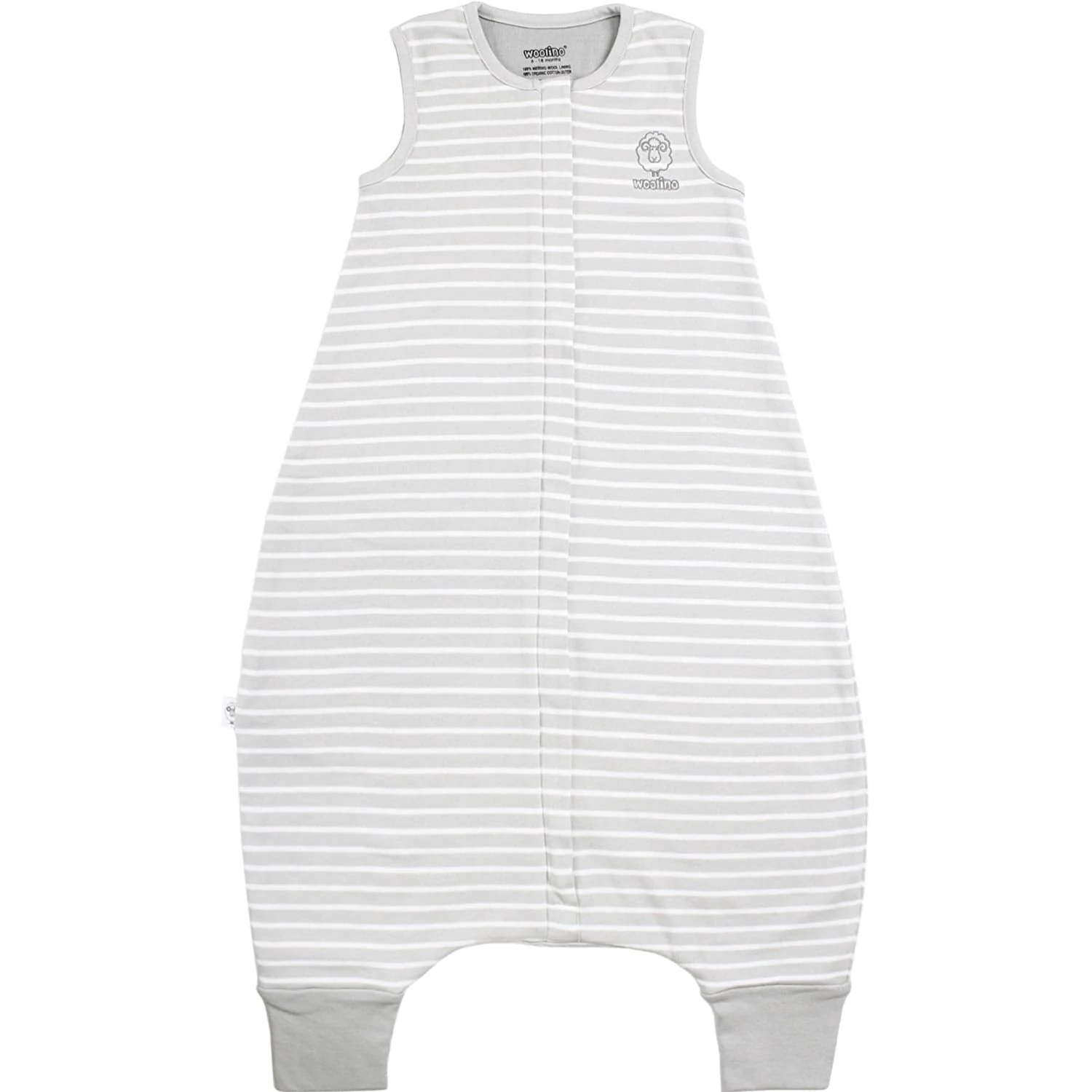 Woolino Merino Wool 4 Season Baby Sleep Bag with FEET opening – Birch Gray