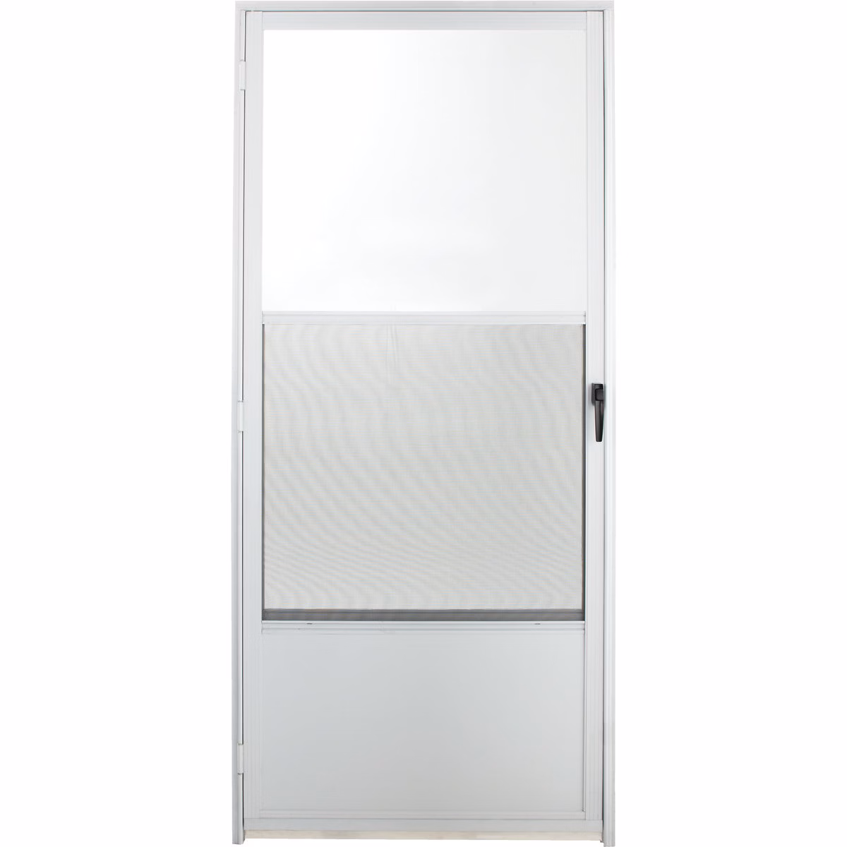 Croft Imperial Style 36 In. W x 80 In. H x 1 In. Thick Right Hinge White Self-Storing Aluminum Storm Door