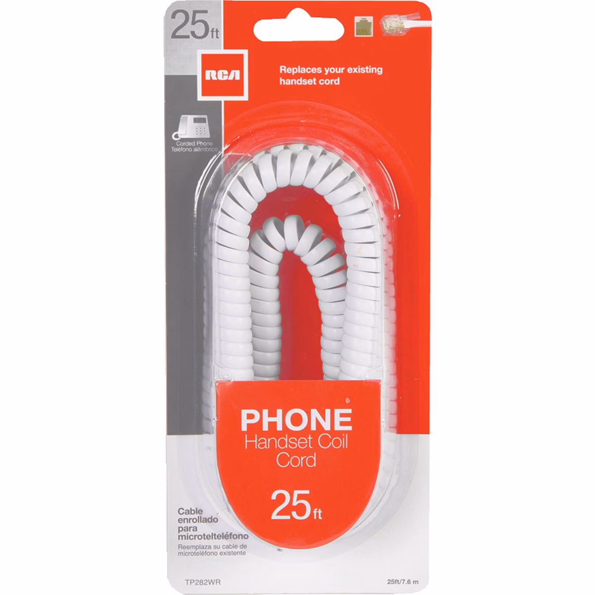 RCA 25 Ft. White Phone Cord