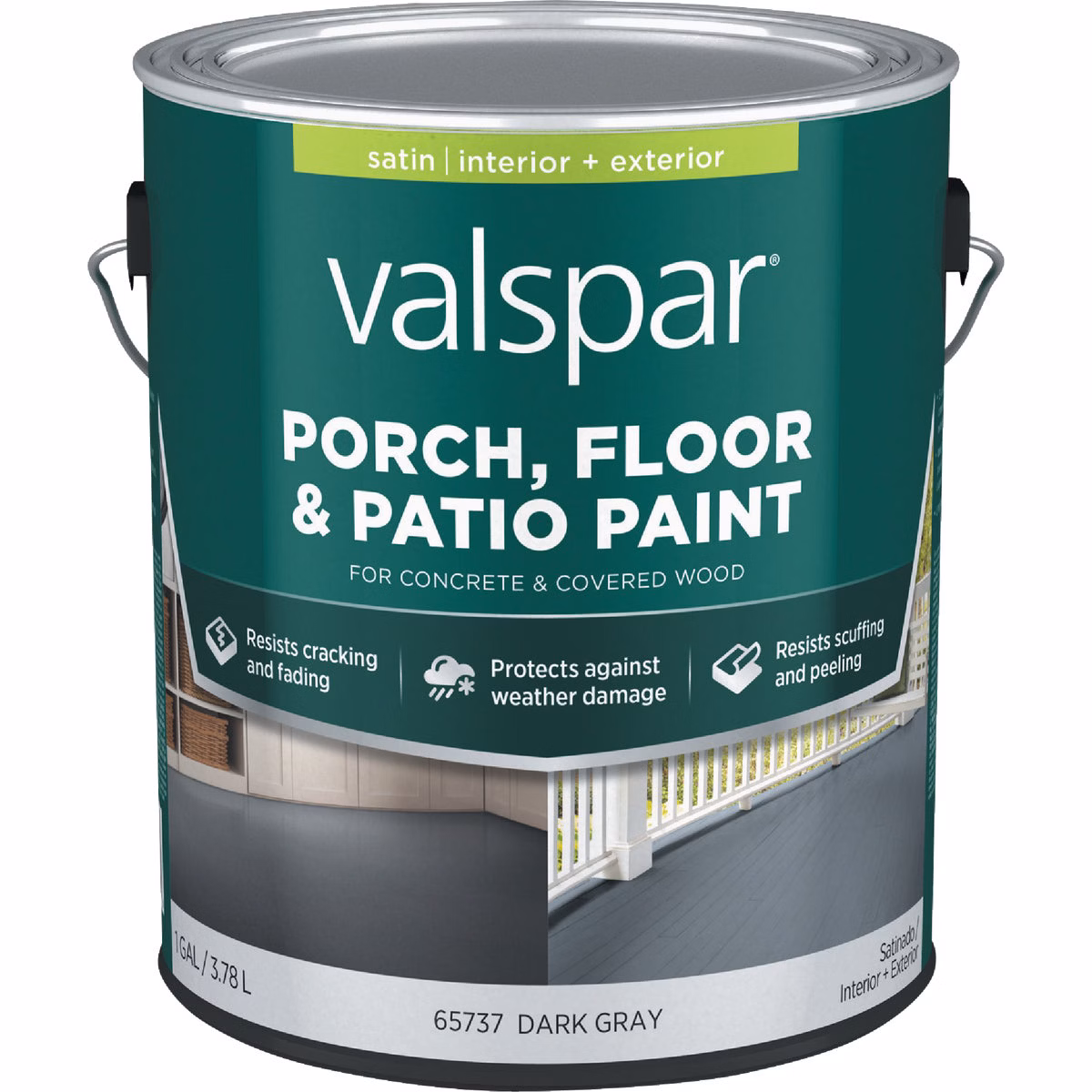 Valspar 1 Gal. Dark Gray Latex Satin Porch, Floor & Patio Paint